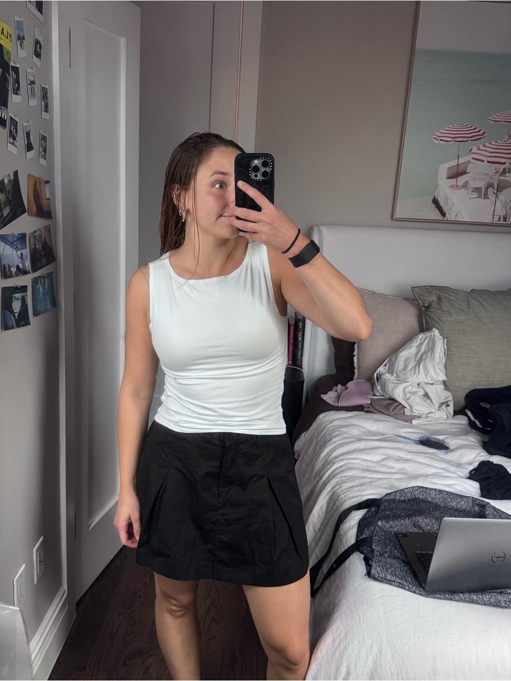 Rails Black Skort